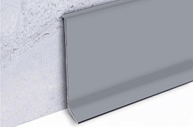 Алюминиевый напольный плинтус Русский профиль, анодированный серебро матовое, 60х11,12х2500 мм, 1 м.п